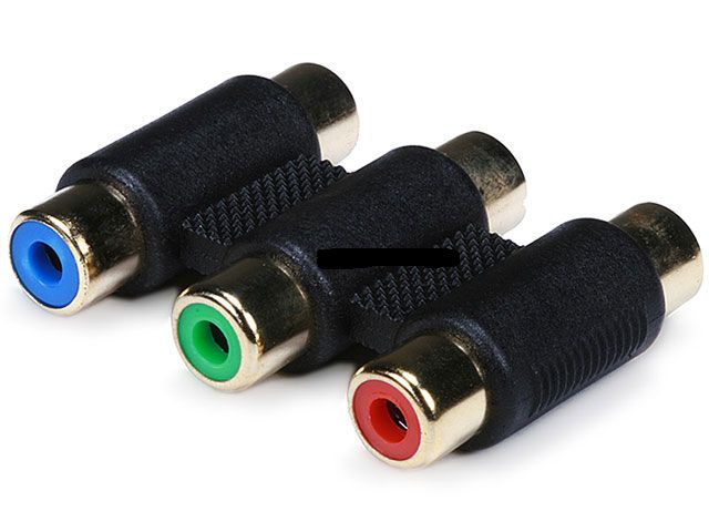 3-RCA RGB Coupler for Component Video Cable Extension